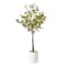 American Art Decor 4ft. Realistic Artificial Eucalyptus Tree in White Pot
